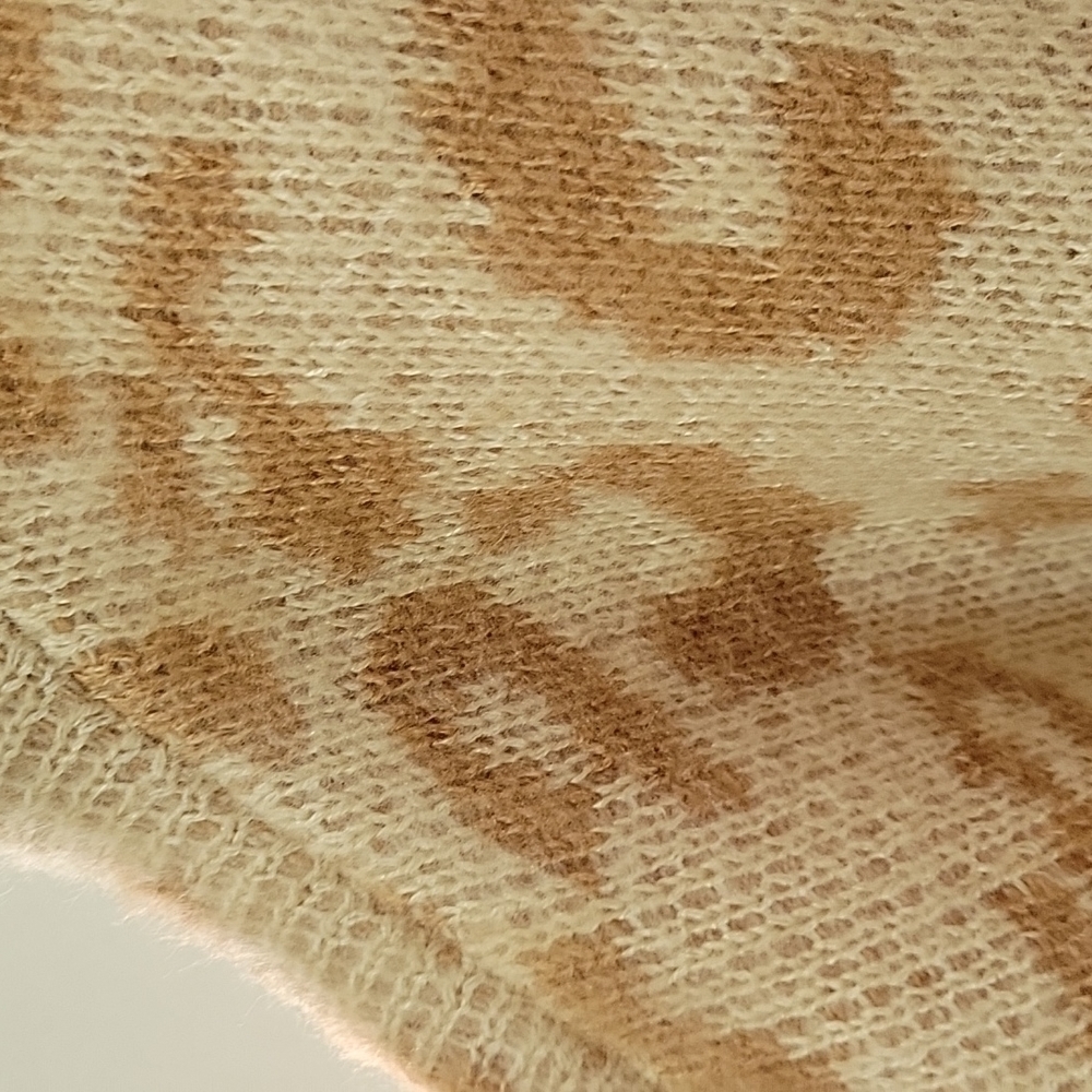 Animal Print Long Leopard Beige Open Front Collarless Knitted Duster Cardigan XL - Picture 5 of 13